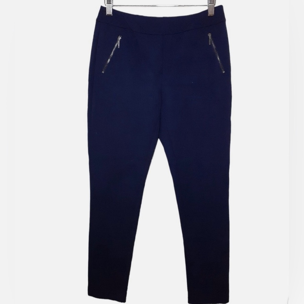 J. McLaughlin Black Pull on
Zip Detail Ponte Pants